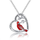Creative Heart Shaped Cardinal Pendant Necklace – Jewelry Gift Ideas — 8