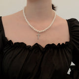 Pearl Clavicle Vintage Diamond Cross Pendant – Jewelry Gift Ideas — 5
