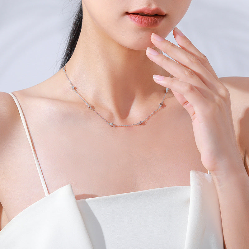 Vintage Cube Sugar Square Clavicle Chain – Jewelry Gift Ideas — 1