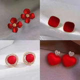 Red Petals Elegant High Sense New Year Earrings – Holiday Gift Ideas — 1