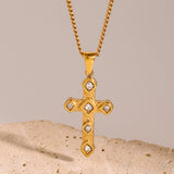 Stainless Steel Diamond Cross Necklace High Sense – Jewelry Gift Ideas — 1