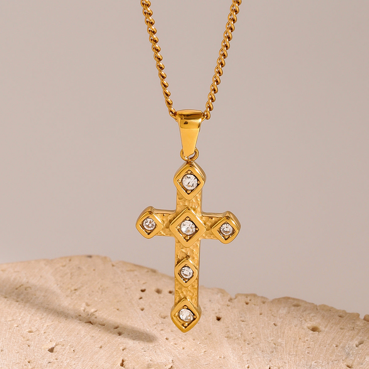 Stainless Steel Diamond Cross Necklace High Sense – Jewelry Gift Ideas — 1