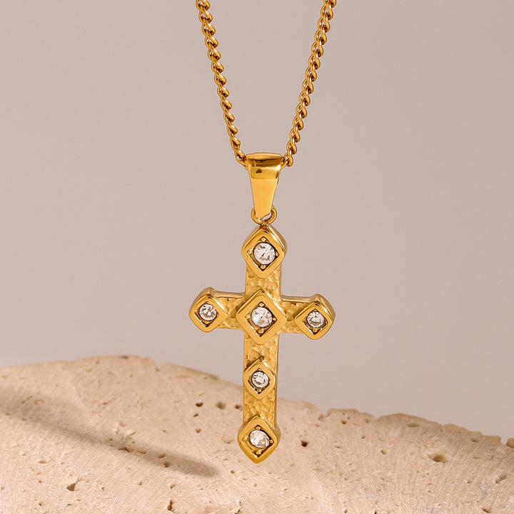 Stainless Steel Diamond Cross Necklace High Sense – Jewelry Gift Ideas — 1