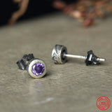 Sterling Silver Round Diamond Stud Earrings – Surprise Gifts — 5