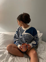 Geometric Ring Jacquard Round Neck Sweater – Practical Gifts — 8