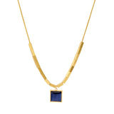 Sapphire Necklace Titanium Steel Block Snake Bone – Jewelry Gift Ideas — 2