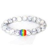 Rainbow Bead Bracelet Pride Natural Stone Strand – Jewelry Gift Ideas — 9