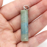 Natural Stone Semi-Precious Cylindrical Pendant – Jewelry Gift Ideas — 11