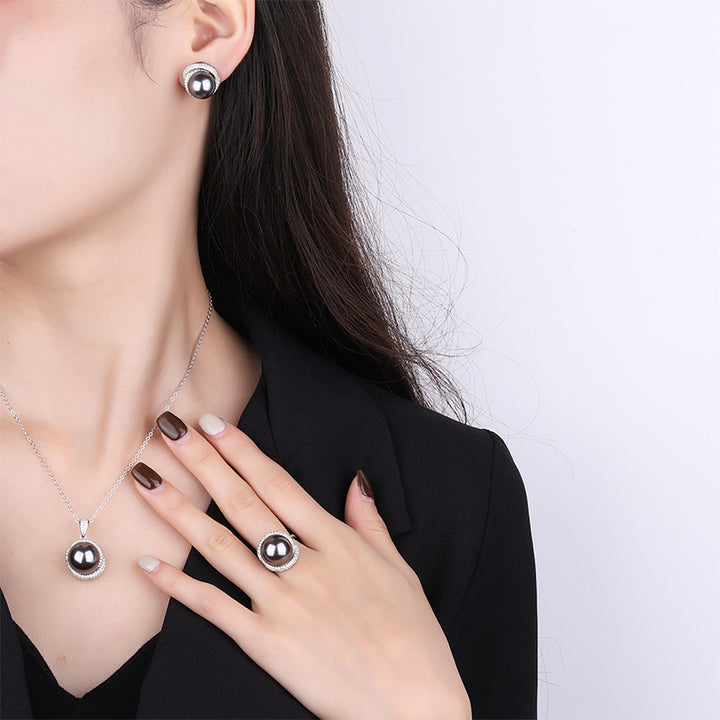 Retro Women's Grey Bead Versatile Pendant Set – Jewelry Gift Ideas — 1