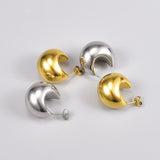Hollow Earrings Chubby Round Tuo Tuo Titanium Steel – Stylish Gifts — 1