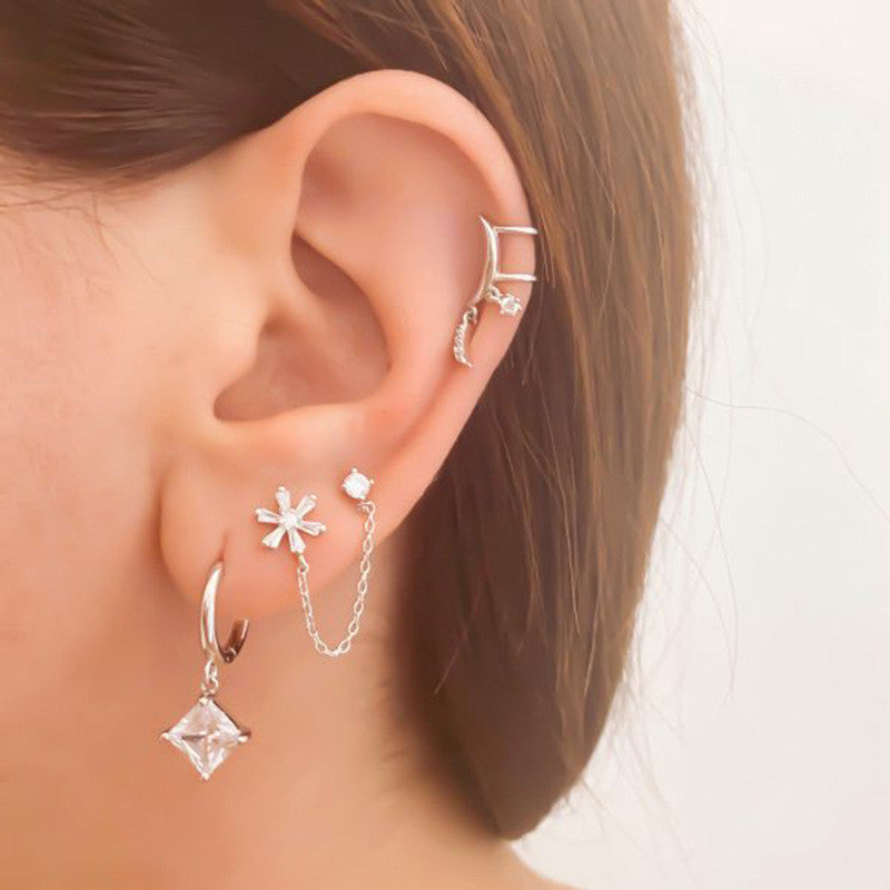 Sterling Silver Geometric Floral Chain Tassel – Holiday Gift Ideas — 1