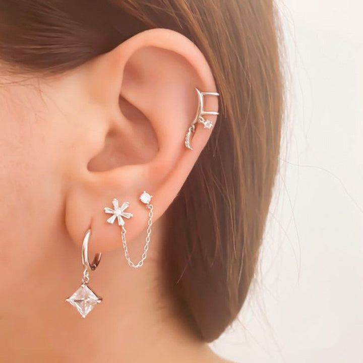Sterling Silver Geometric Floral Chain Tassel – Holiday Gift Ideas — 1