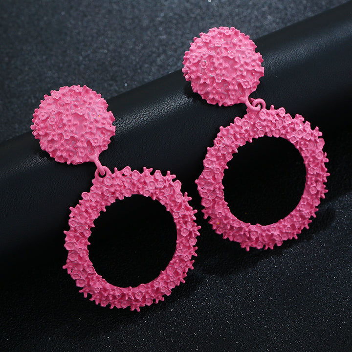 Simple Geometric Relief Flower Earrings – Small Gift Ideas — 1