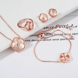 Gold Flower Bracelet Ring Earrings Women's – Jewelry Gift Ideas — 3