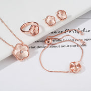 Gold Flower Bracelet Ring Earrings Women's – Jewelry Gift Ideas — 3
