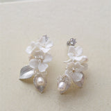 Porcelain Hair Comb Earring Set White Flowers – Jewelry Gift Ideas — 6