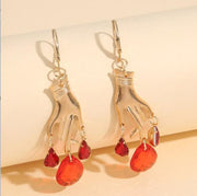 Vintage Creative Exaggerated Cross Drop Ruby Tassel – Stylish Gifts — 1