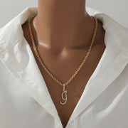 26 Letter Necklace Inset Zircon 18k Gold Necklace – Jewelry Gift Ideas — 1