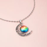 Galaxy Planet Star Glass Necklace Silver Hollow – Jewelry Gift Ideas — 6