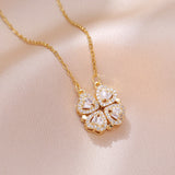 Open And Close Four-leaf Flower Dual-wear – Jewelry Gift Ideas — 2