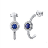 Sterling Silver Earrings Natural Lapis Lazarus – Jewelry Gift Ideas — 4