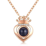 Women's Silver Heart Crown Projection Necklace – Jewelry Gift Ideas — 2