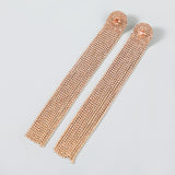 Alloy Diamond Rhinestone Long Tassel Earrings – Everyday Gifts — 3