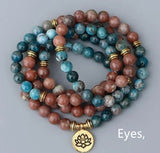 Natural 108 Apatite Lotus Bracelet Buddha Pendant – Jewelry Gift Ideas — 6