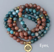 Natural 108 Apatite Lotus Bracelet Buddha Pendant – Jewelry Gift Ideas — 6