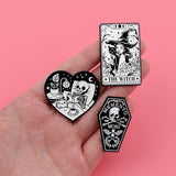 Ornament Accessories Alloy Skull Cat Witch Brooch – Stylish Gifts — 5