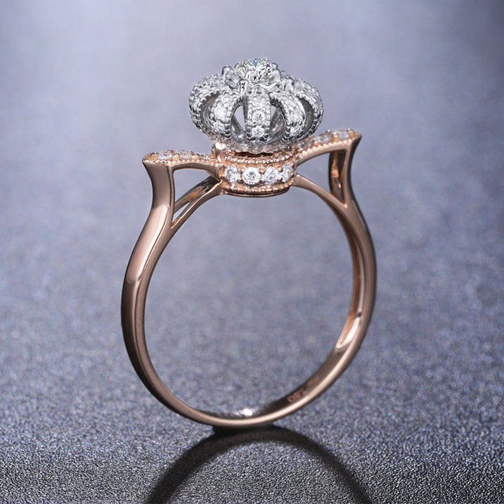 Two Tone Electroplating Crown Rotating Ring – Practical Gifts — 1