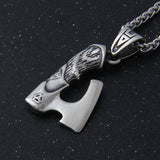 Viking Celtic Wolf Crow Double-sided Axe Pendant – Jewelry Gift Ideas — 2