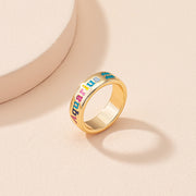 Oil Dripping Twelve Constellation Free Size Rings – Birthday Gifts — 5