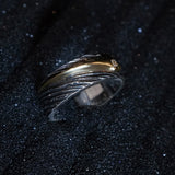Handmade Thai Silver Meteor Ring Male Diamond Gold – Gifts for Him — 5