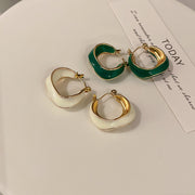 Dripping Glaze Geometric Irregular Round Earrings – Small Gift Ideas — 1