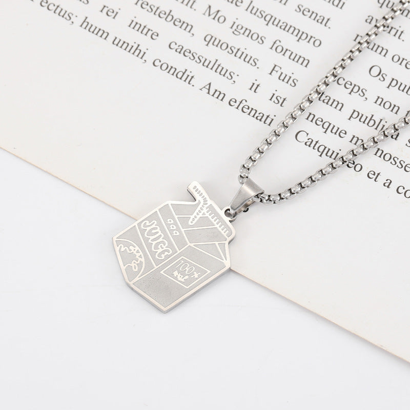 Stainless Steel Milk Bottle Pendant Titanium – Jewelry Gift Ideas — 1