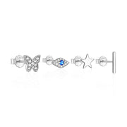 925 Sterling Silver Butterfly Star Devil's Eye Set – Everyday Gifts — 16