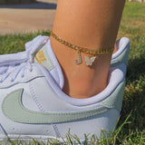 Butterfly Letter Feet Chain Fashion Inlaid Diamond – Stylish Gifts — 1