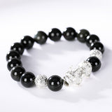 S925 Sterling Silver Obsidian Pixiu Bracelet – Jewelry Gift Ideas — 2