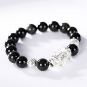 S925 Sterling Silver Obsidian Pixiu Bracelet – Jewelry Gift Ideas — 2