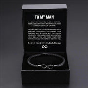 8-word Stainless Steel Black Handmade Leather – Jewelry Gift Ideas — 1