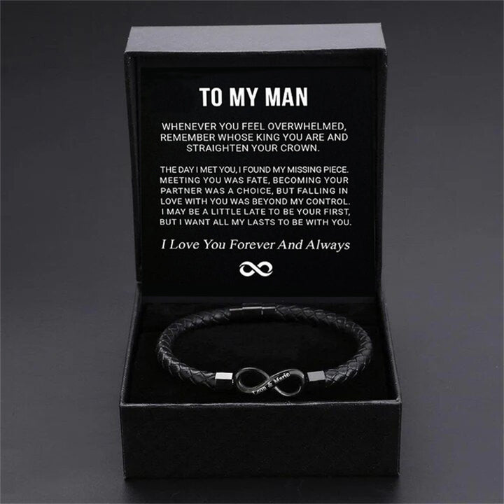 8-word Stainless Steel Black Handmade Leather – Jewelry Gift Ideas — 1