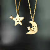 Star Moon Pendant S925 Silver Couple Necklace – Jewelry Gift Ideas — 1