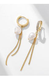 Freshwater Pearl Ear Button Long Tassels Fashion – Stylish Gifts — 5
