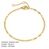 Simple Gold Plated Stainless Steel Anklets Lip Chain – Birthday Gifts — 5