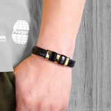 Leather Cord Bracelet Men's Stainless Steel – Jewelry Gift Ideas — 3