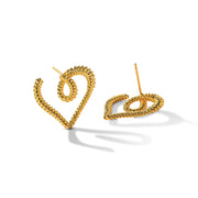 Line Spiral Love Heart Earrings Female – Gifts for Her — 4
