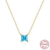 Women's Collarbone Necklace With Colored Diamonds – Jewelry Gift Ideas — 5