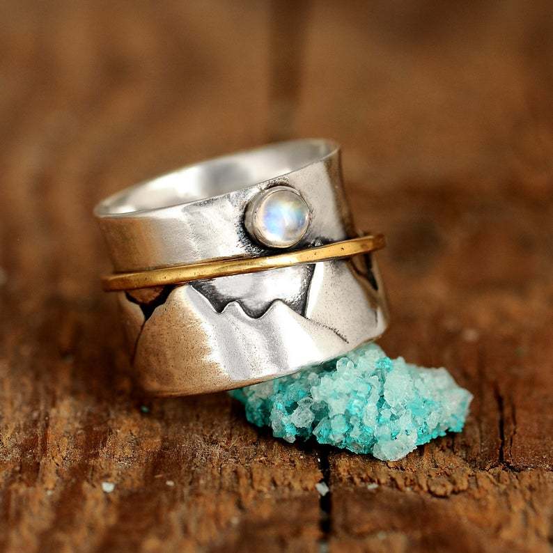 Vintage Separated Valley Gold Circle Moonstone – Unique Gift Ideas — 1