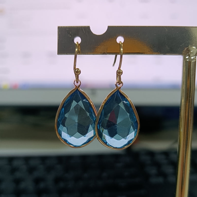 Women's Fashion Blue Crystal Drop Shape Earrings – Stylish Gifts — 1